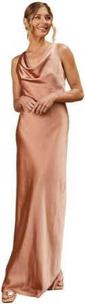Six Stories Cowl Front Satin Bridesmaid Dress in Burnt Peach at Nordstrom, Size 12