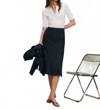Veronica Beard Massimo Midi Skirt In Navy