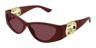 Gucci GG1824S 003 Womens Sunglasses Burgundy Size 55