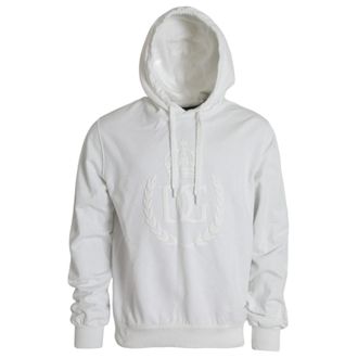 Dolce & Gabbana White Cotton Hooded Pullover Sweatshirt Mens Men