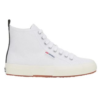 Superga Unisex 2750 Cotton Mid Cut High Tops voor volwassenen (Wit/Zwart/Avorio)