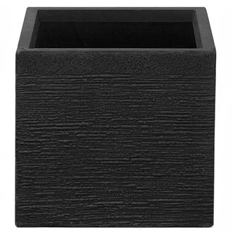 Beliani Beliani - Maceta Negra S&oacute;lida De Fibra De Arcilla Cuadrada 30 X 30 X 28 Cm Resistentes A Los Rayos Uv Paros