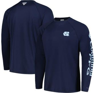 Columbia Mens Columbia Navy North Carolina Tar Heels Terminal Tackle Omni-Shade Raglan Long Sleeve T-Shirt in Blue at Nordstrom, Size Xx-Large