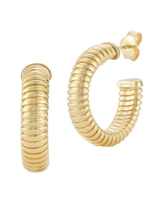 Chloe and Madison Chloe And Madison 18K Over Silver Tubogas Hoops