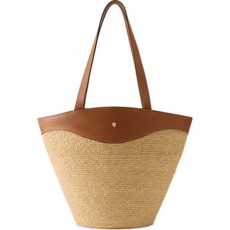 Helen Kaminski Nadee Braided Raffia Tote in Natural/Cotto at Nordstrom