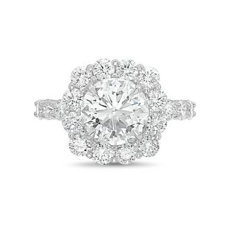Diana M. Jewels 14kt white gold 2.00cts Lab-Grown Round Diamond Halo Ring with Diamond Band