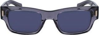 Ferragamo Rivets 53mm Rectangular Sunglasses in Transparent Grey at Nordstrom Rack