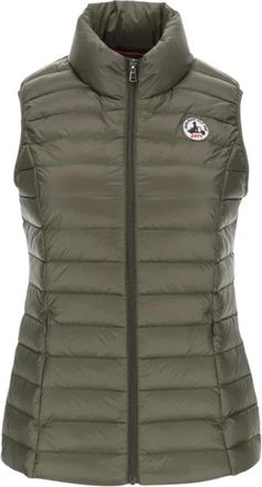 Jott Tijdloos Mouwloos Donzen Jack - Dames - Bodywarmers - Groen - S - Satijn - Jassen