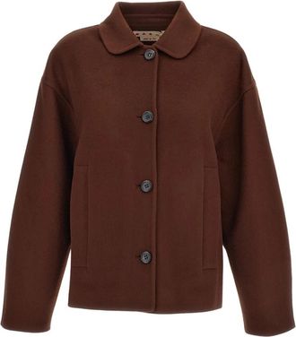 Marni Enkelrij jas - Dames - Zomerjassen - Bruin - 3XS - Wol - Jassen