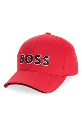 BOSS Logo Baseball Cap in Open Red at Nordstrom Rack