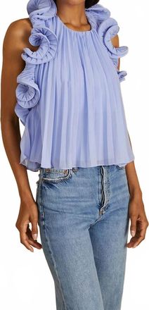 AMUR Baylin Pleated Top In Grape Hyacinth
