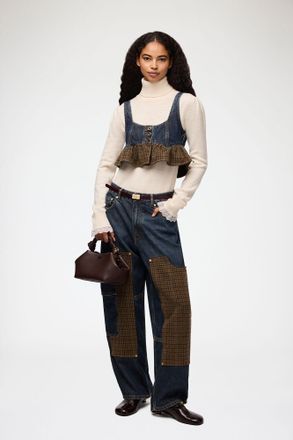Ganni Blue Audri Jeans in Textured Slub Denim