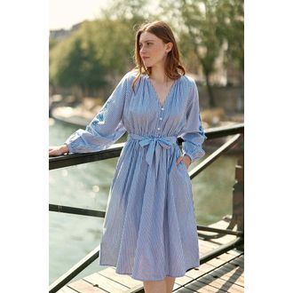 La petite &eacute;toile Gestreepte jurk met lange mouwen, RABY