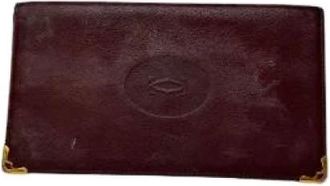 Cartier Pre-owned Vintage Bordeaux Leder Kaarthouder - Dames - Vintage Accessoires - Rood - ONE Size - Leer - Vintage