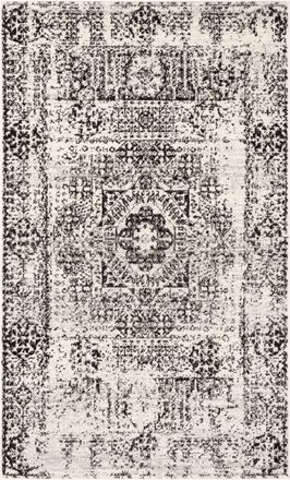 Safavieh Alfombra transicional de polipropileno blanco/negro, 122 x 183 cm