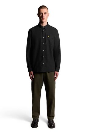 Lyle & Scott Plain Oxford Shirt in Jet Black at Nordstrom, Size Xx-Large