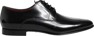 Dolce & Gabbana Zwarte Leren Derby Schoenen - Heren - Nette schoenen - Zwart - 44 EU - Leer - Schoenen