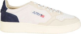 Autry Off-White Medalist Low Navy Suede Sneakers