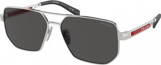 Prada Dark Grey Navigator Mens Sunglasses PS 51ZS 1BC06F 59