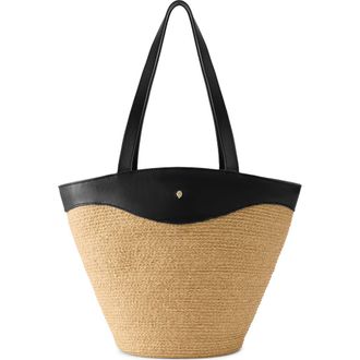Helen Kaminski Nadee Braided Raffia Tote in Natural/Black at Nordstrom