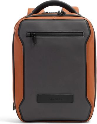 Piquadro Uitbreidbare 14-inch Reislaptoprugzak - Heren - Rugzakken - Oranje - ONE Size - Polyester - Tassen