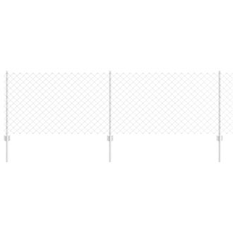 Berkfield Home Chain Link Fence with 10 U Posts Silver 0.8x10 m Steel