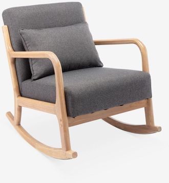 Sweeek Mecedora Estilo Escandinavo De Madera Y Tela