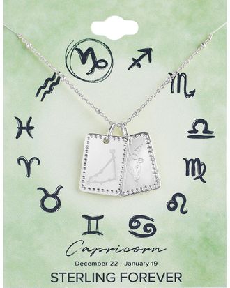 Sterling Forever Zodiac Tag Necklace