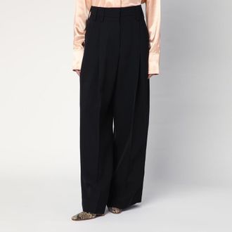 Jil Sander Wide black pants in silk blend