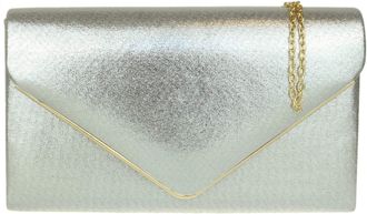Girly HandBags Womens Faux Suede Clutch Bag Envelope Metallic Frame Handbag Silver