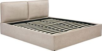 Vente-Unique Cama canap&eacute; con funda extra&iacute;ble 180 x 200 cm - Tela - Beige - TENESE
