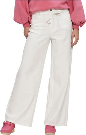 Object Objrosie MW Wide Jeans - Dames - Wijde Broeken - Wit - S - Broeken