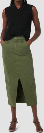 Hudson Reconstructed Skirt With Cargo Welt Pockets In Cypress