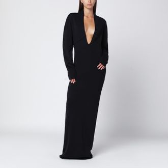 Entire studios Black Long Dress With Wide Neckline