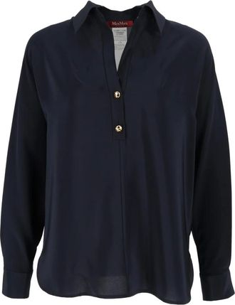 Max Mara Blusa Aia - Blouses & Shirts - Mujer - Azul - XS