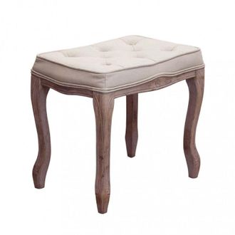 No Brand Sgabello in velluto con struttura in legno elegante 50x36xH47 cm - Beige