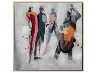 Schubiger M&ouml;bel Bild mit Rahmen Cellospieler mit Zuschauern