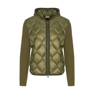 Moncler Hooded Hybrid Cardigan - male - Moncler - Winter Jackets - Green - XL - Jackets