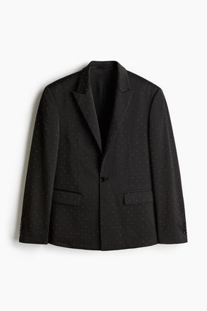 H&M Strassverzierter Blazer in Regular Fit - Schwarz