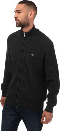 GANT Heren getextureerd katoenen vest met rits (Houtskool)