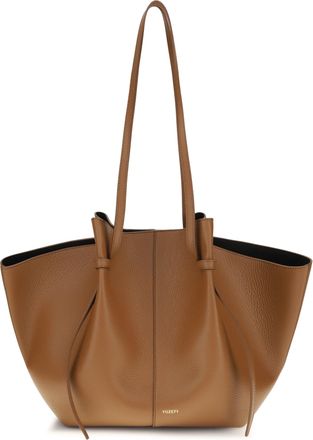 Yuzefi Womens Tote Bag Mochi Hammered Hazel Leather Calf Shoulder