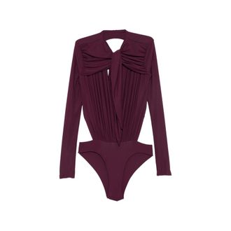 Amazu&igrave;n Anais Pussy-bow Open-back Bodysuit