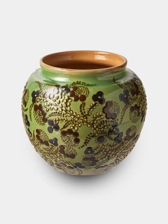 Poterie d'&Eacute;vires Flowers Hand-Painted Ceramic Vase (7in/18cm)