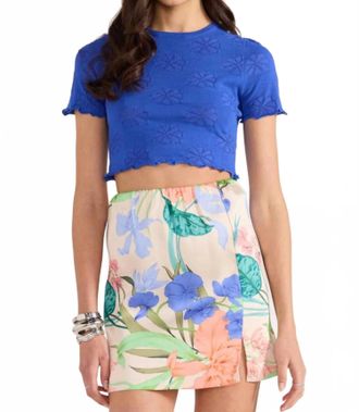 Minkpink Bowie Pointelle Knit Tee In Royal Blue