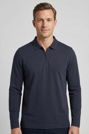 Fynch-Hatton Langarmshirt FYNCH-HATTON, Herren, Gr. 4XL, navy, Web, Obermaterial: 100% Baumwolle, unifarben, normal h&uuml;ftbedeckend, Rundhals, Shirts Langarmshirt, n