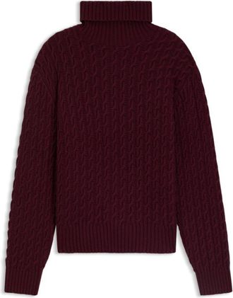 BOSS BECKHAM x cable-knit sweater in wool and cashmere