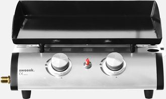Alice's Garden Plancha De Gas Con 2 Quemadores De Acero Inoxidable, 5kw