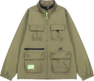 New Balance Mens New Balance Casual Sports Stand Collar Woven Military Green Jacket AMJ21368-NTD