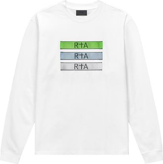 Rta Lawrence Glitch Logo Long Sleeve T-Shirt in White Glitch Logo at Nordstrom, Size Xxx-Large