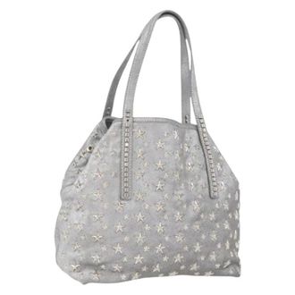 Jimmy Choo London Pre-owned Tote Bags, female, Gray, Size: ONE SIZE Pre-owned Suede Tote Bag